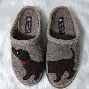 HAFLINGER Doggy Earth Slippers Size 41 Womens Pure Wool slippers